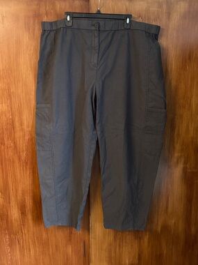 EUC Eileen Fisher Cotton Hemp Stretch Lantern Pant | Dark Grey | Women’s Plus 2X